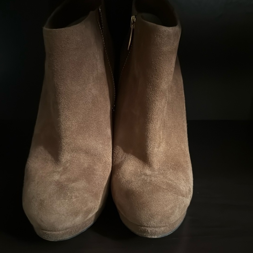 Brown high heel boots
